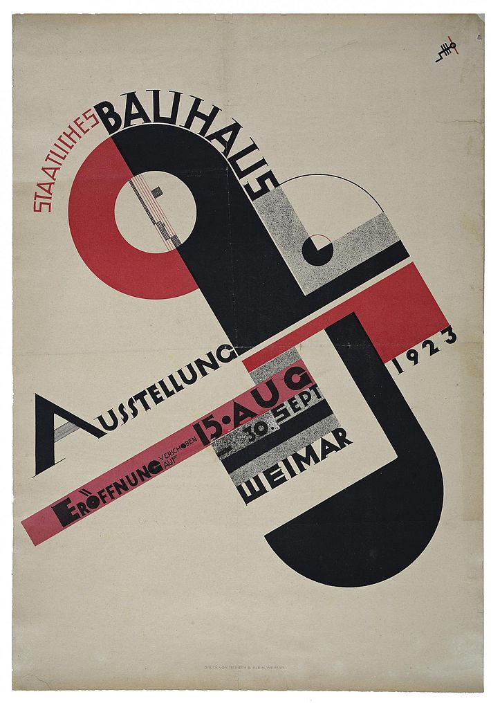 Plakat zur Bauhaus-Ausstellung in Weimar 1923, Entwurf: Joost Schmidt.